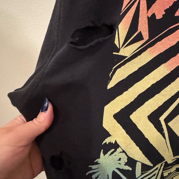 Volcom Black Crewneck Sweater with Multicolor Graphic - Picture 3 of 3